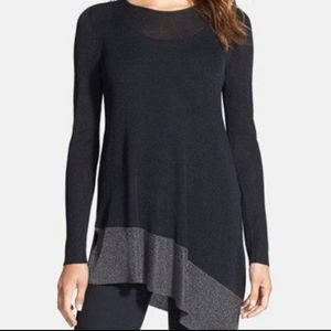 Eileen Fisher Round Neck Asymmetrical Hemline Tunic XS New